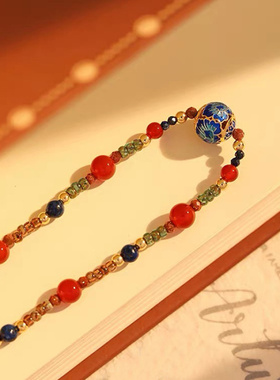 钛钢项链 复古新中式百搭串珠项链女叠戴锁骨链小众百搭高级感