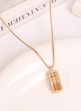 钛钢项链 新中式设计感轻奢算盘项链女百搭锁骨链气质不褪色配饰