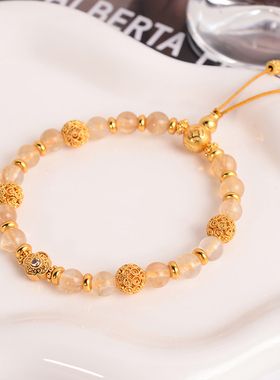 铜合金手链 新中式葫芦手链女轻奢小众设计花丝手串个性百搭手饰