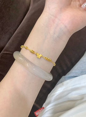 钛钢手链 百搭蝴蝶光沙手链女轻奢精致ins叠戴不掉色手饰时尚