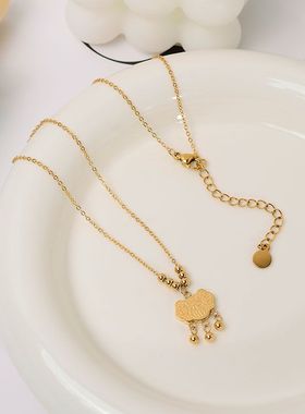 钛钢项链 长命锁平安锁项链女百搭福字锁骨链子时尚轻奢不掉色