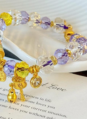 铜合金手链 重工！~高档轻奢高级感手链女拨浪鼓福牌路路通手串