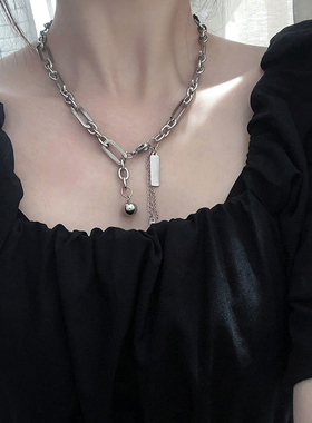 欧美潮牌钛钢项链INS冷淡风金属