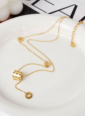 钛钢项链 小蛮腰项链女小众设计ins网红锁骨链新品毛衣链不掉色