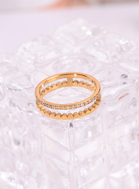 钛钢戒指 双层小众设计高级感戒指女叠戴时尚气质轻奢食指环百搭