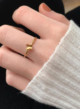 钛钢戒指 简约小众设计高级感小蝴蝶戒指女食指戒素戒清冷感指环