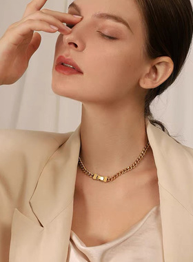 钛钢项链 轻奢颈链女高级感小众设计感颈饰ins冷淡风韩国锁骨链