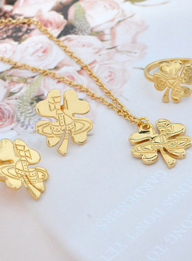 西太后薇薇安四叶草土星项链