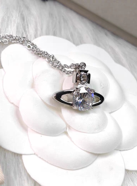 西太后正品四爪锆石土星项链