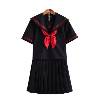 日本不良少女高中jk制服正统水手服学生班校服长短袖中间服套装秋 虎窝淘