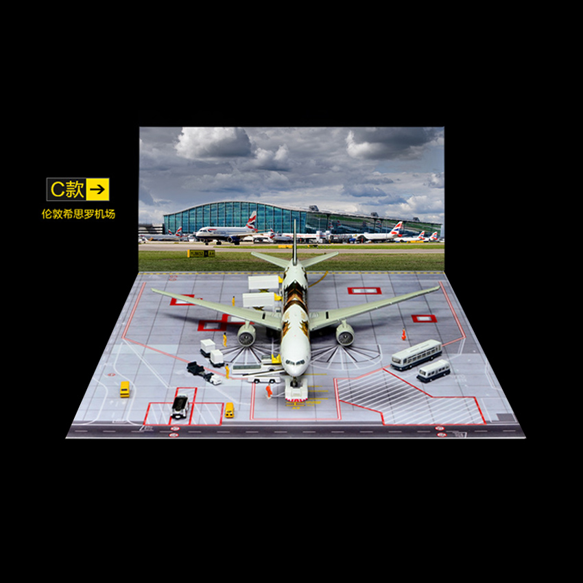 1：400金属客机模型机场场景航站楼模型机场精选背景机场停机坪 - 图1
