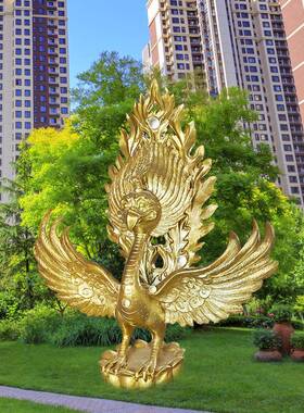 玻璃钢大鹏金翅鸟雕塑摆件户外广场云南大理民族风吉祥物模型装饰