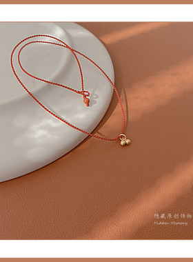 原创小铃铛红绳项链本命年礼物