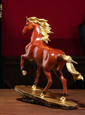 大明铜匠马摆件招财客厅玄关办公室装饰高档乔迁新居礼品开业礼物