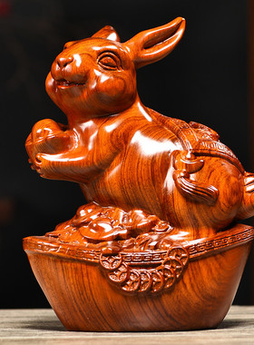 适用花梨木雕十二生肖摆件一套实木质鼠牛虎兔龙蛇马羊猴鸡狗猪工