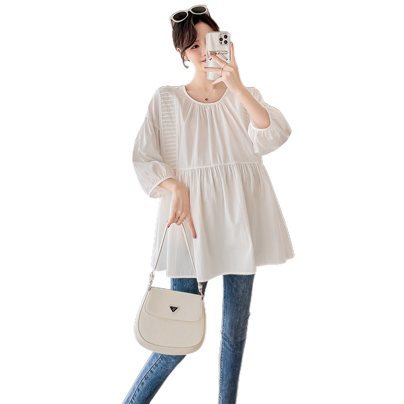 大码孕妇衬衫夏季时尚韩版设计感休闲遮肚宽松娃娃衫女200斤,淘宝优惠券,粉丝福利购,淘宝优惠卷