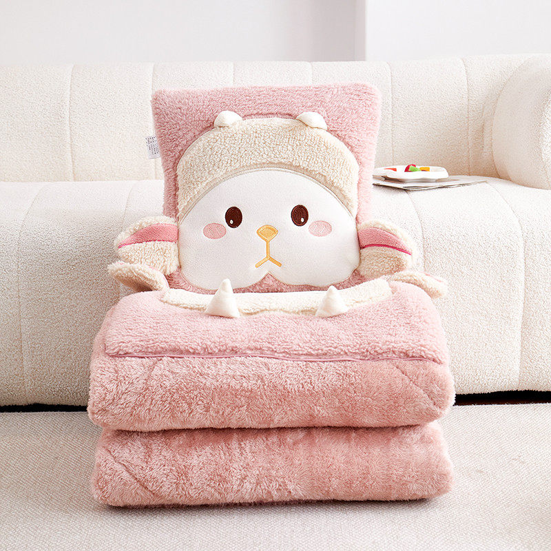 卡通可爱加厚加绒手拎萌萌羊抱枕被子两用学生办公室午睡毯子靠垫,淘宝优惠券,粉丝福利购,淘宝优惠卷