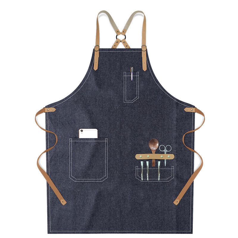 高级咖啡师围裙定制logo印字餐厅烘焙调酒师酒吧帆布时尚工作服男,淘宝优惠券,粉丝福利购,淘宝优惠卷