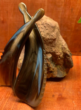 新款牛角带圆点半边随形眼刮面部按摩带圆点经络刮痧板牛角刮痧板