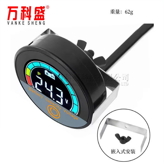Circular power meter 8-100V two-wire 12V DC voltage meter General purpose lithium lead-acid battery Digital display head