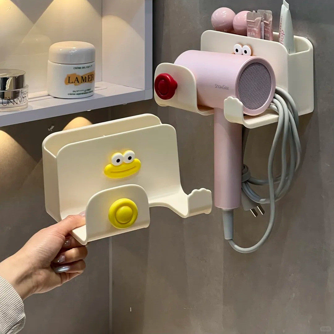 牙刷吹风机一体置物架免打孔壁挂式浴室电吹风支架吹风筒收纳挂架,淘宝优惠券,粉丝福利购,淘宝优惠卷