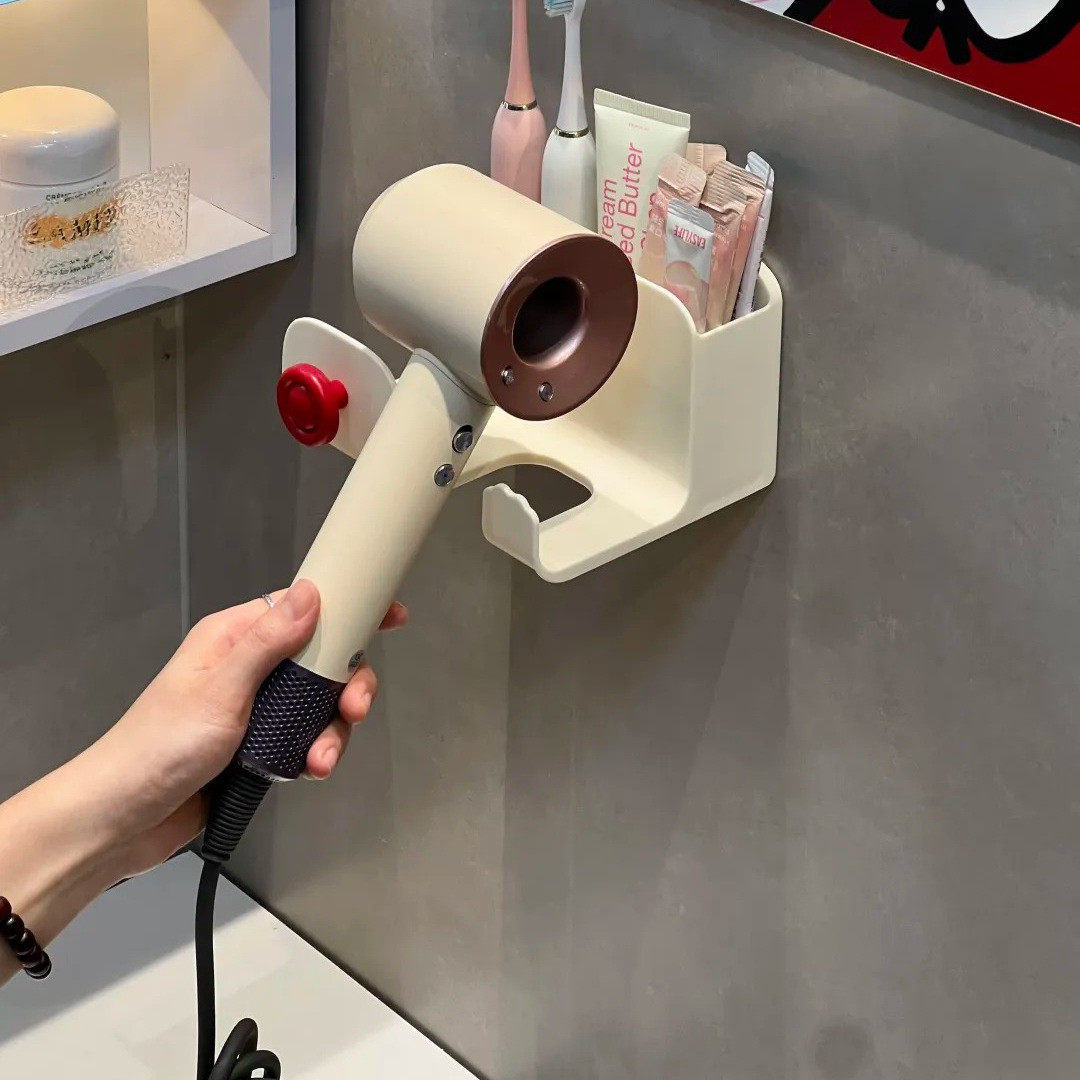 牙刷吹风机一体置物架免打孔壁挂式浴室电吹风支架吹风筒收纳挂架,淘宝优惠券,粉丝福利购,淘宝优惠卷