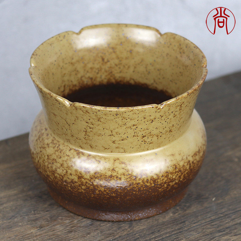 粗陶建水茶洗陶瓷茶渣缸桌面倒茶叶废水缸大号茶水桶茶水盂烟灰缸,淘宝优惠券,粉丝福利购,淘宝优惠卷