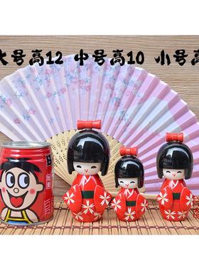 日本和服娃娃木娃木偶日式摆件日本料理店装饰品工艺礼品三件套