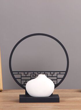 新中式屏风仿真摆件家装摆件中国风四季常青摆件客厅茶桌办公室