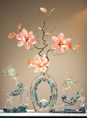 轻奢树脂福鹿桌面摆件