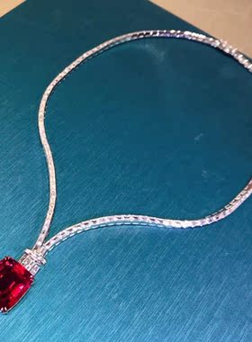 红宝石私人挂坠时尚风吊链定制