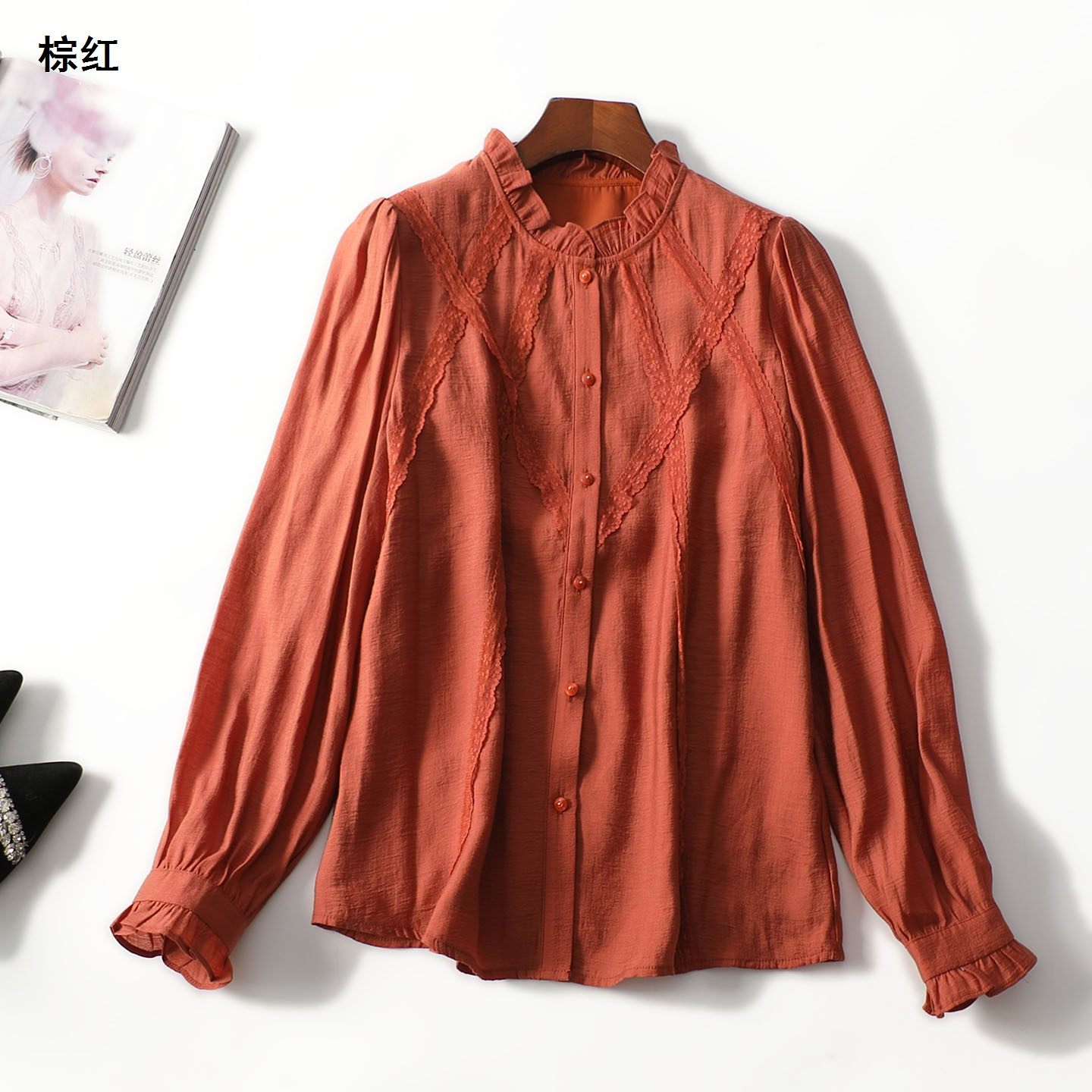 248051 春衬衫 女中长款长袖单排扣,淘宝优惠券,粉丝福利购,淘宝优惠卷