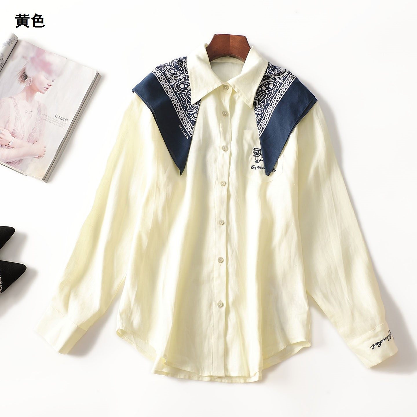 246853 秋棉麻衬衫 女中长款长袖单排扣清仓,淘宝优惠券,粉丝福利购,淘宝优惠卷