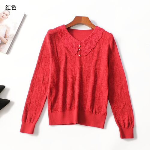 414506 清仓秋针织衫 女中长款长袖套头.M.L.XL.2XL.3XL - 图0