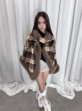 AMAMAY冬格子甜美女加厚