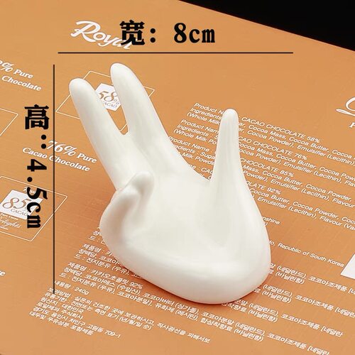 白色陶瓷佛手蛋托 纯白陶瓷蛋托 蛋拖意境菜创意摆盘鸡蛋拖寿司架 - 图2
