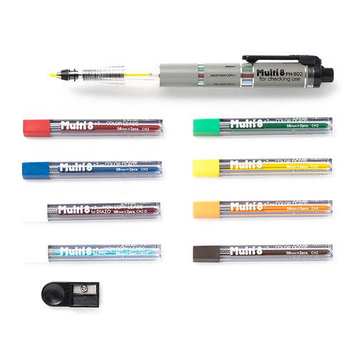 日本Pentel派通Multi+8彩色铅笔替换铅芯八色铅笔套装文具大赏 - 图2