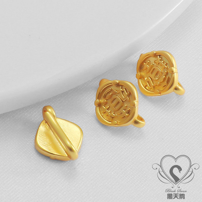 18k哑金包金保色古法金如意平安扣吊坠扣链接挂钩扣diy饰品项链扣,淘宝优惠券,粉丝福利购,淘宝优惠卷