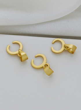 18K哑金保色牛角吊坠DIY饰品