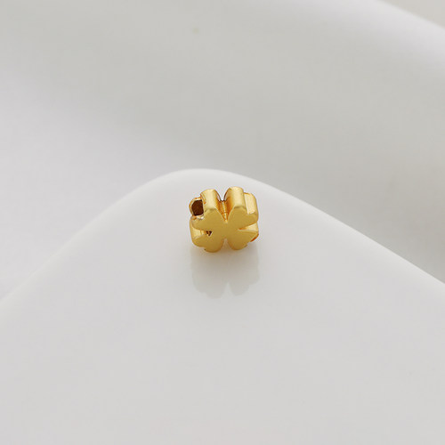 18K哑金四叶草保色隔片铜镀厚金串珠隔珠diy手工手链项链饰品配饰 - 图3