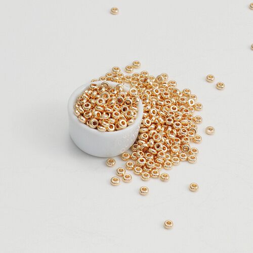 14K保色金珠 DIY手链隔片串珠手工/3mm-4mm-5mm（100颗一份） - 图0