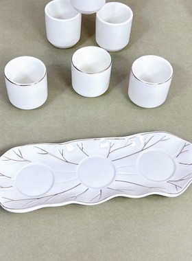 拜神酒杯供杯供水杯酒杯上供摆件小酒杯佛前浮雕莲花杯陶瓷家用描