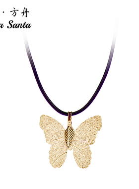 蝴蝶项链未镶嵌短款礼物饰品吊坠