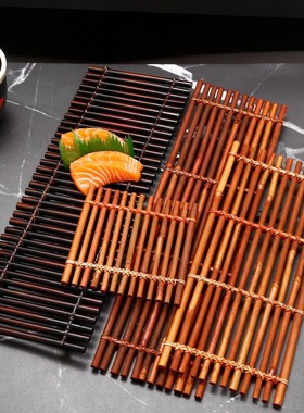 鱼缸流水板 竹排竹垫配件竹子装饰diy摆件不可漂浮竹排陶瓷流水器