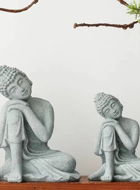 鱼缸创意摆件装饰造景佛像水族沉木草缸沉底微景观礼物