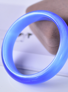 韩版正品细天蓝猫眼石手镯时尚水晶镯饰品女猫眼效应明显天然新款