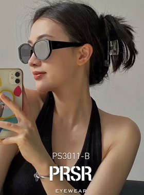 帕莎墨镜女猫眼椭圆窄框可配度数防紫外线时尚高级感太阳镜PS3011