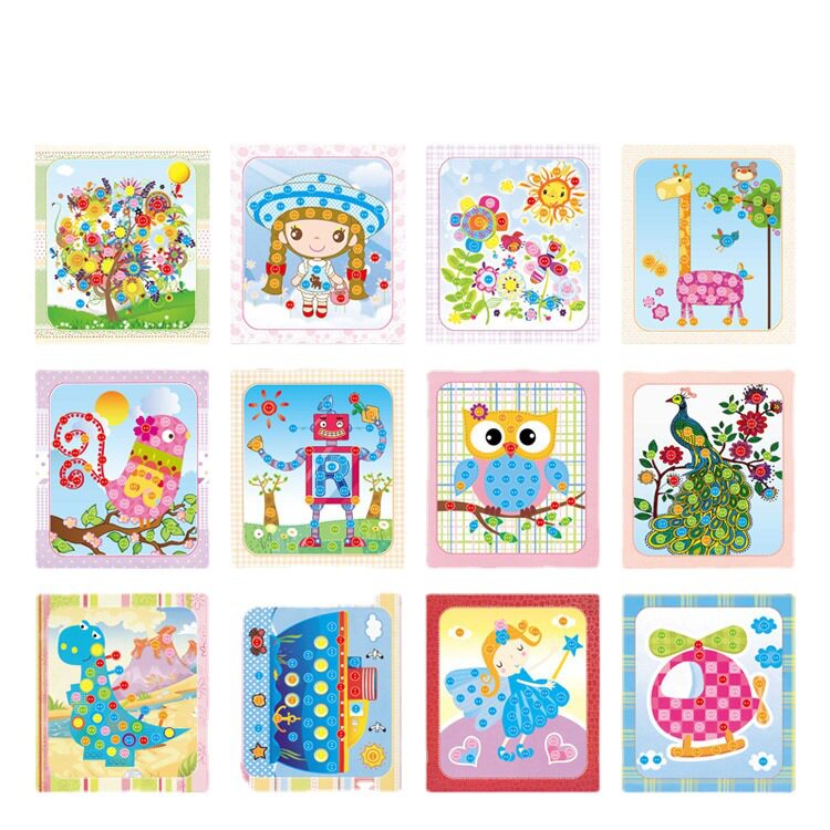 儿童DIY纽扣画益智手工玩具幼儿园班级小礼品毕业分享节日赠品