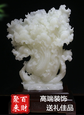 正品天然玉石白菜摆件
