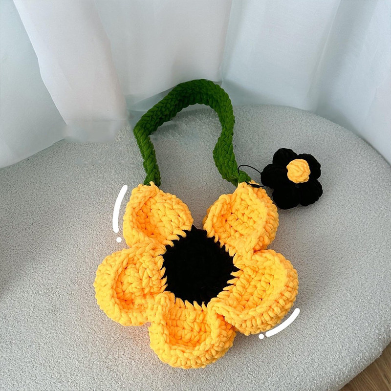 冰条粗毛线钩针大花朵包编织diy材料包手工自制大容量手提单肩包,淘宝优惠券,粉丝福利购,淘宝优惠卷